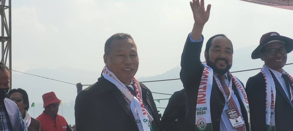Y Patton with others during 29th Wrestling Championship 2024 of CWA at Chozuba town on February 9.